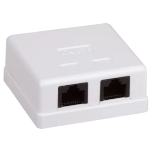 Розетка 2-портова RJ45 UTP, біла, 6 категорія